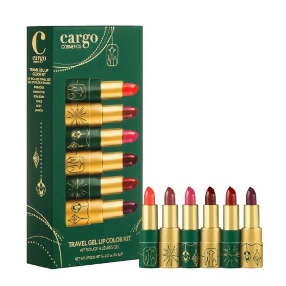 GEL LIPSTICK SET CARGO COSMETICS 6-PIECE TRAVEL SIZE - Picture 1 of 4